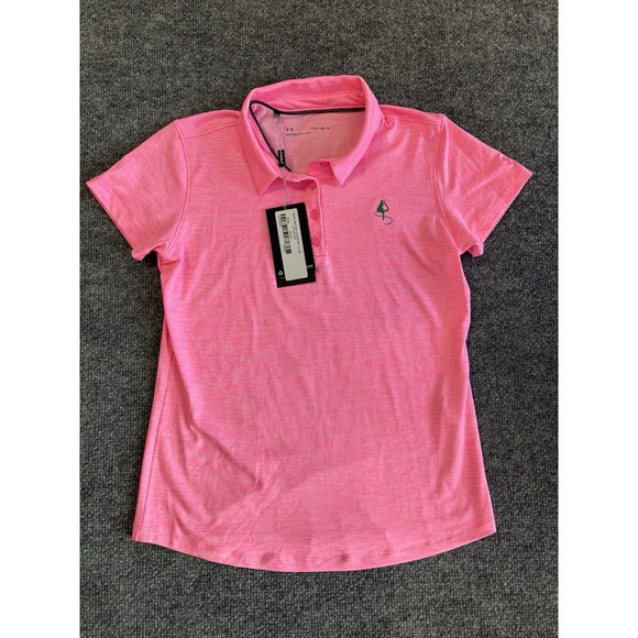 Under Armour Other - Under Armour Kids Pink Heather Golf Polo Shirt Youth Large BurlingtonCountryClub
